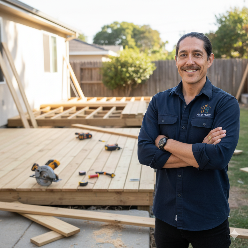 Terry working on a project